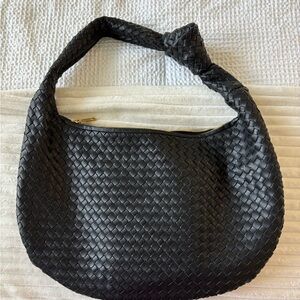 Quince Black Woven Leather Purse